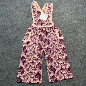 KATE QUINN Gretel Ruffle Jumpsuit Daisy Floral Organic Cotton 18-24 Months NWT